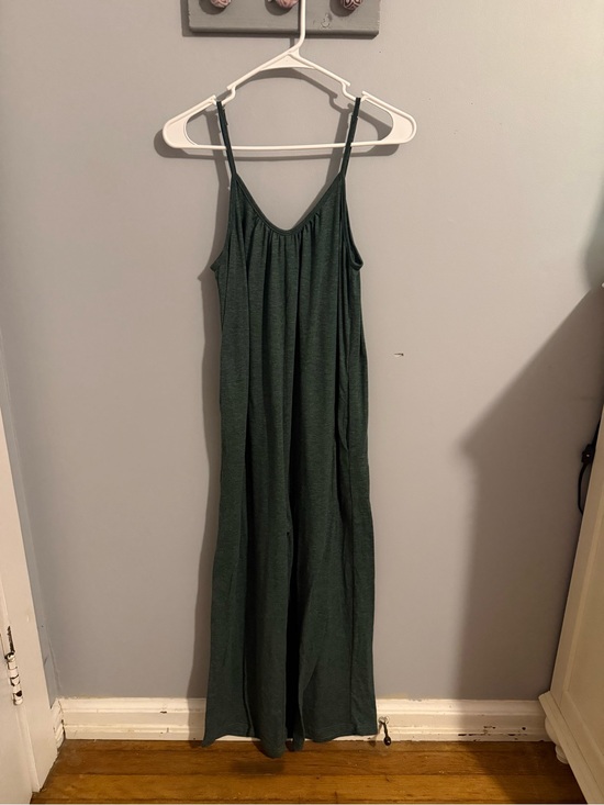 SHEIN Pants - SHEIN Dark Green Spaghetti Strap Wide-Leg Jumpsuit
